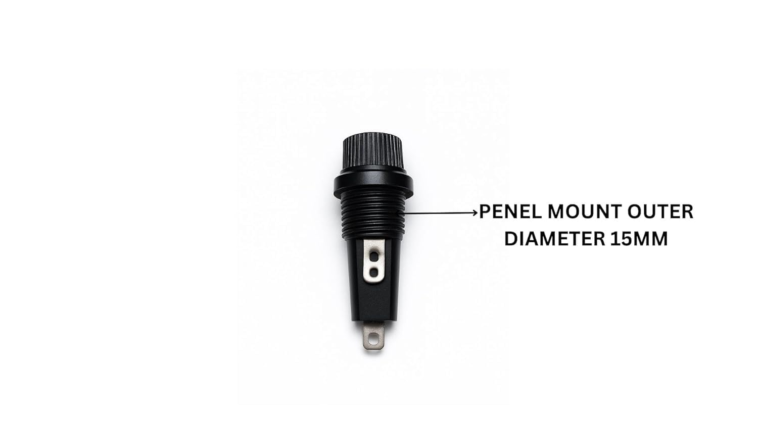 UNIVERSAL HUB PACK OF 10 Panel Mounting 40mm x 15mm Fuse Holder w Locking Nut Black 250V 10A Black 4