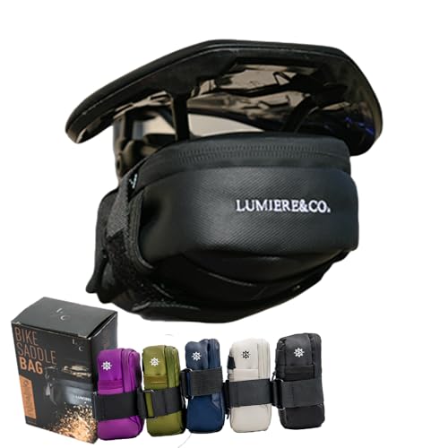 Lumiere & Co. Bolsa Negra para sillín de Bicicleta, Bolsa para sillín de Bicicleta, Bolsa para sillín de Bicicleta, Bolsa para sillín de Bicicleta de montaña