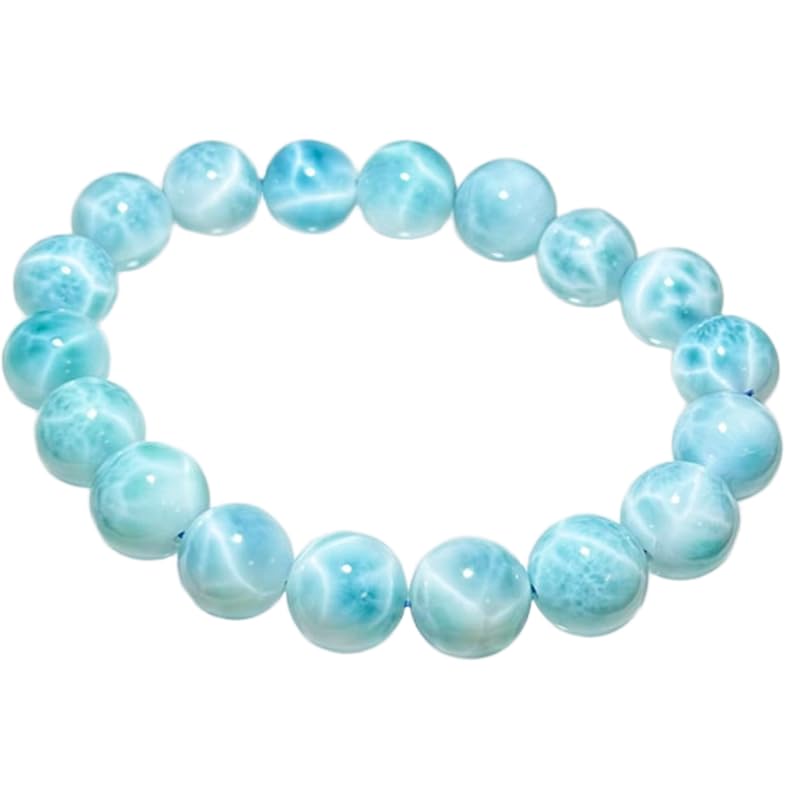 Larimar naturel bracelet énergétique de guérison en pierre bleue