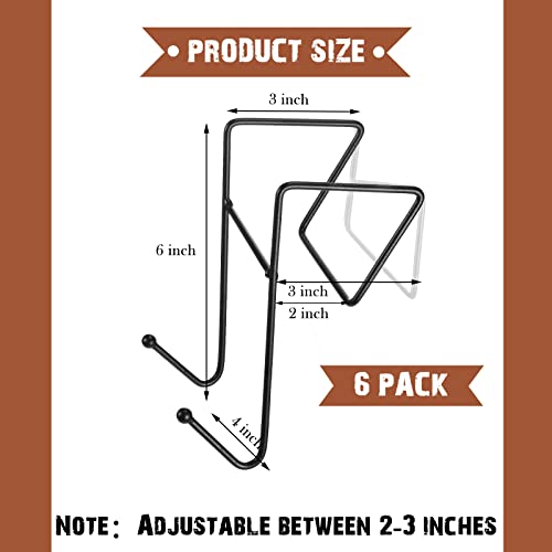 6 Pack 3 Inch Space Addition Cubicle Wire Double Coat Hook For 2 Inch Width Partition Wall Cubicle Panel, Black Office Hooks For Hanging Coats, Pictures, Purses, Bags, Umbrellas, File Pockets, Hats #TOP1