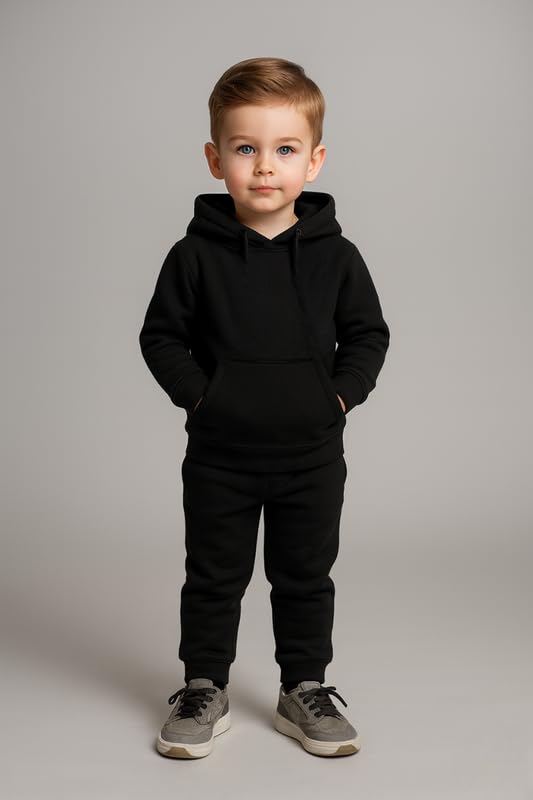 Image of Kids Hoodie Sweatshirt, Boys & Girls Relaxed Fit Wool Hooded & Round Neck Sweatshirt