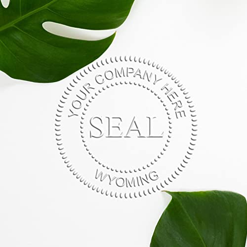 Handheld Wyoming Corporate Seal Embosser, Company Seal Embossing Stamp for Wyoming, Size 1-5/8, Custom Company Seal, Corporation Seal