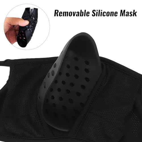 Qavctw Tactical Shooting Mask, Foldable Airsoft Silicone Half Face Mesh Military Mask for Shooting Riding, Climbing - Image 2