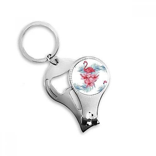 Porte-clés cadeau original flamant rose avec accessoires de poche