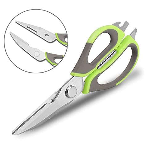 Heavy Duty Kitchen Scissors - TJPOP Multipurpose Detachable Kitchen Shears, Quality Stainless Steel Cooking Scissor with Cover for Chicken, Poultry, Bones, Fruits, Fish Scale, Vegetables, BBQ, Nuts Cover