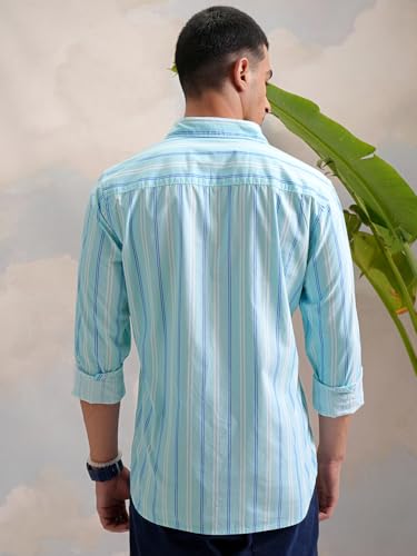 Image of Highlander Men's Slim Fit Striped Shirt | Full Sleeves | Everyday Wear Stylish Shirt for Men