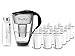 Produktbild PearlCo - Glas-Wasserfilter (schwarz) mit 12 Universal classic Filterkartuschen + 1 Trinkflasche aus Glas