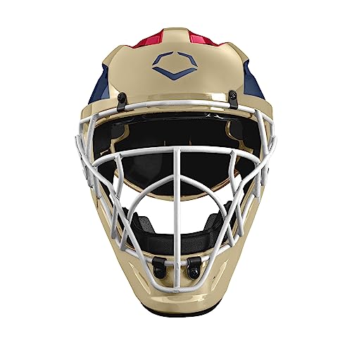 EvoShield Pro-SRZ™ Catcher's Helmet - Sand/Navy/Scarlet, Large by EvoShield - Image 2