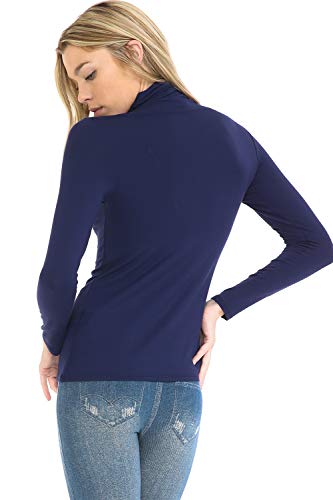 Image of Women's Lightweight Long Sleeve Turtleneck Top Pullover Sweater (S-3XL)