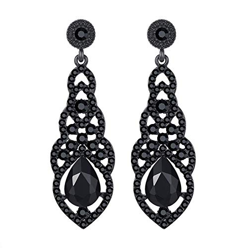 mecresh Women's Alloy Teardrop Crystal Chandelier Dangle Earrings