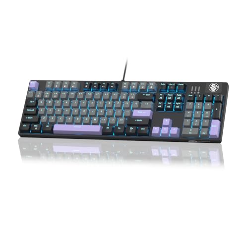 Image of MageGee Mechanical Gaming Keyboard, Wired USB RGB Backlit Keyboard, 104-Key 100% Anti-Ghosting Mechanical Keyboard with Red Switches, Side-Printed Keycaps for Windows PC & Mac