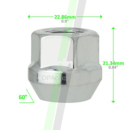 Dpaccessories 20 Silver 12X1.5 Open End Bulge Acorn Lug Nuts - Cone Seat - 19Mm Hex D2126-2308/20 #TOP2