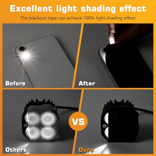 Image of Blackout Tape 2inch x 66Feet 100% Full Black Out Masking Tape, Light Blocking Sticker for Electronics, Cover LED Indicator, Shielding Glare, Window Shading, Lamp Strips Shade, Backlight Sheet Dimming
