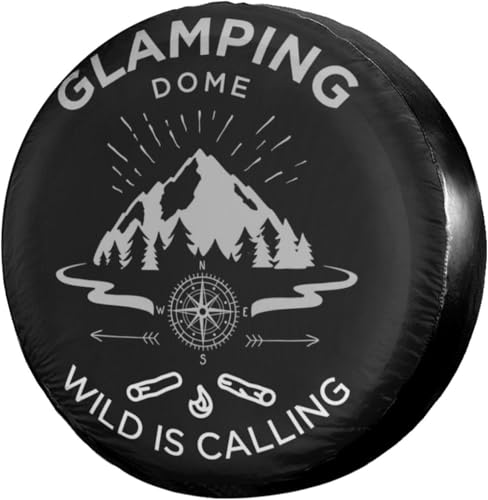 Foruidea Glamping Camping Spare Tire Cover Dust-Proof Wheel Tire Cover Fit Trailer, RV, SUV and Many Vehicle 16 Inch