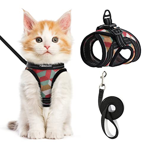 rabbitgoo Kitten Harness and Leash Set, Escape Proof Cat Walking Vest for Small Cats, Adjustable Easy Control Outdoor…
