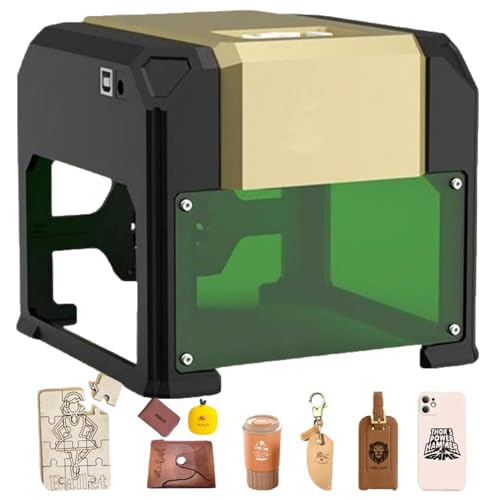 NzEupno Mini Graveur, Graveur Laser 2 en 1 pour Windows Ou ContrôLe App avec Protection des Yeux, Zone De Gravure 80 X 80mm, Outil De Gravure DIY pour DéButants