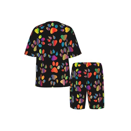 Pijama de hombre divertido con estampado de huellas de perro para momentos de relax en casa 6