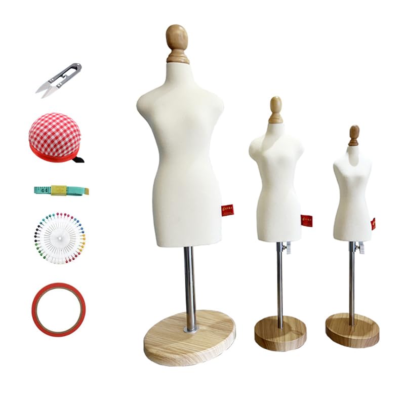 Small Desk-Sized Tailor Cutting Student Teaching Sewing Clothing Display Stand Female Mannequin Mini Figure Model Props (1/4)