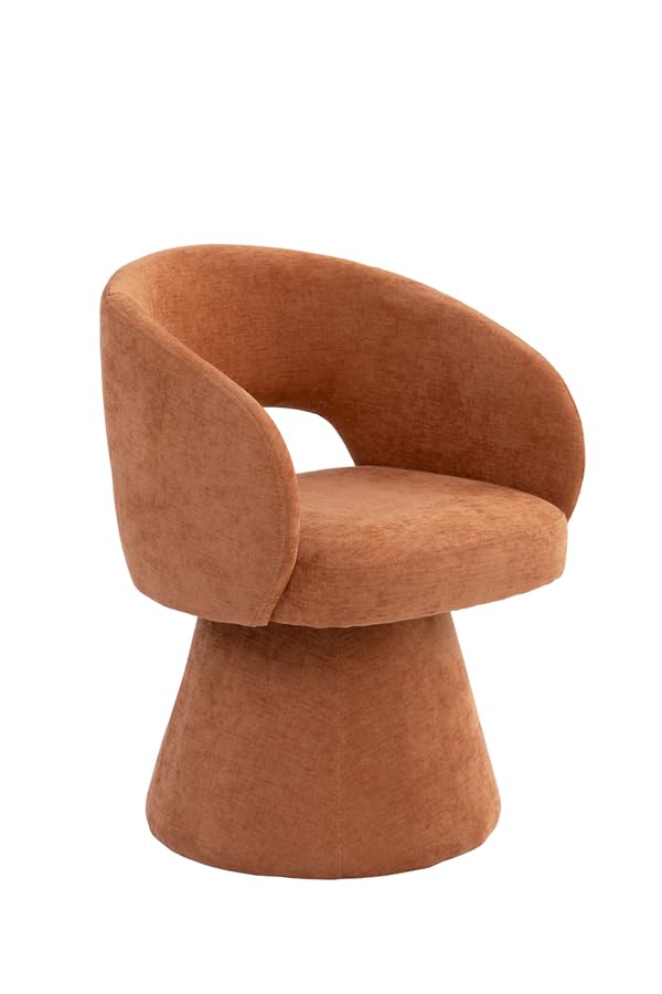MY Furniture Huxley Dining Chair – Ceramic, Contemporary Chenille Upholstered Swivel Chair, Foam Padded Seat & Back, Sculptural Figure-Hugging Form, 360° Swivel, Fully Assembled