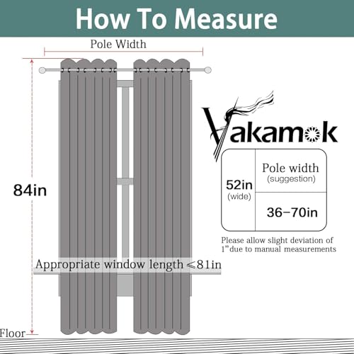 Yakamok Wide Thermal Blackout Patio Door Curtain Panel, Dove Grey Grommet Sliding Door Insulated Curtains, Extra Wide Curtains for Sliding Glass Door, Dove Gray, W52 x L84, 1 Panel