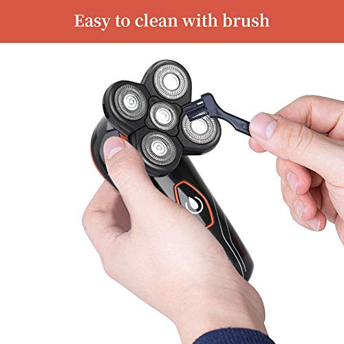Bald Head Shaver for Men MANLI Men\'s Electric Shavers 5 in 1 Skull Razor Hair Nose Trimmer Grooming Kit, Electric Shavers for Men Rotary Shaver Cordless Wet/Dry Rechargeable