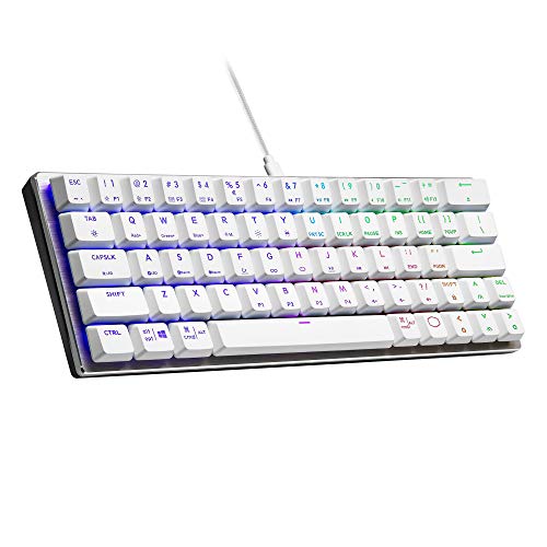 Image of Cooler Master SK620 60% Sliver White Mechanical Keyboard with Low Profile Brown Switches, New and Improved Keycaps, and Brushed Aluminum Design | 60% Wired Layout, Silver White Brushed-Aluminum Top, Low-Profile Brown Switches, Rgb Lighting, USB-C