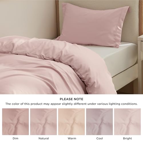 Image of Bedsure Twin /Twin XL Duvet Cover, Double Brushed Bedding Set, Rose Pink | For Kids & Adults, 68 inchx90 inch Comforter Cover, Hotel Luxury, All Season, Breathable, Easy Care, Lightweight, Zipper Closure