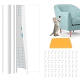 CIOXSOIO Kratzschutz Sofa Katze, 20cm x 5m Anti Kratz Folie für Katzen Kratzschutz Katze Klebefolie Transparent, Folie kratzfolie Katzen Selbstklebend, Kratzfolie für Möbel Couch Tür Wand