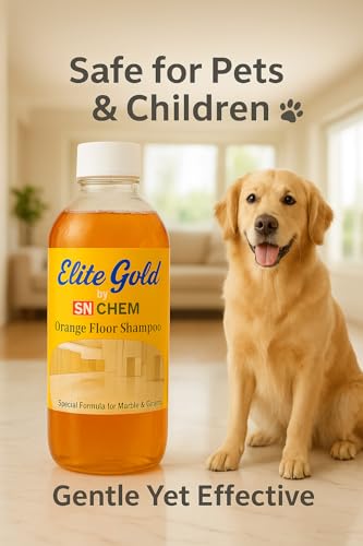 Image of Orange Floor Shampoo Cleaner Liquid for Tiles, Marble, Granite & Ceramic | Suitable for daily mopping | Leaves long-lasting freshness | Gentle on polished marble | Streak-free cleaning