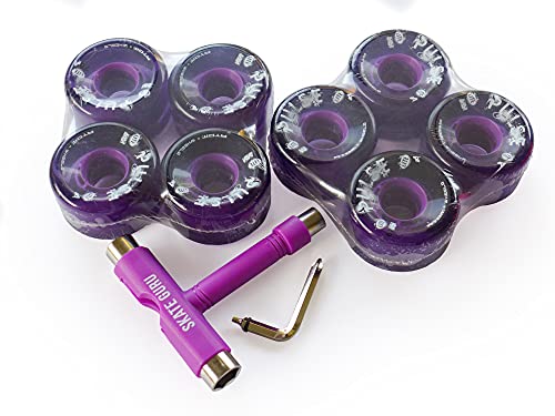 Atom Skates Quad Roller Wheels/Outdoor/Hardness 78A / 62x33 Purple Pulse Lite / 8 Wheels + Tool