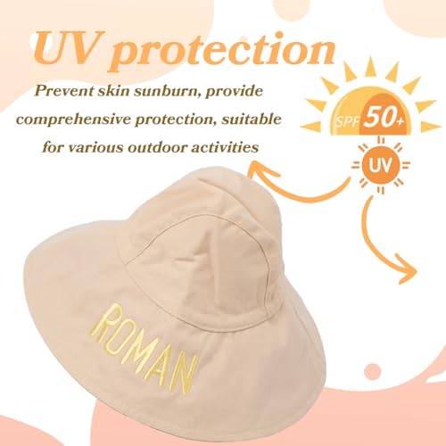 Customizable Baby Sun Hat with Name UPF 50+ Baby Bucket Hat, Suitable for Boys and Girls SML4