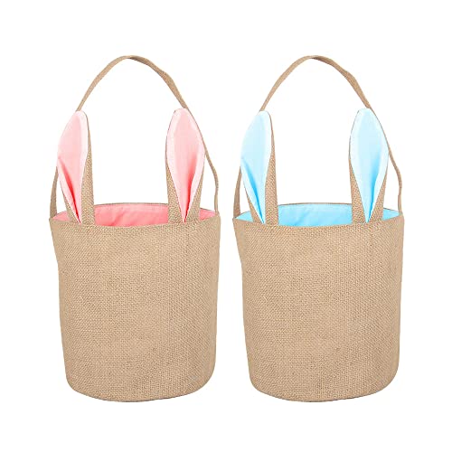 CLIUNT Osterhasen Korb Taschen, Osterhasen Taschen, Osterkorb Jute, Osterhasen Körbe, Wiederverwendbare für Kinder Eiersuche Ostereiersuche Ostergeschenk Cover