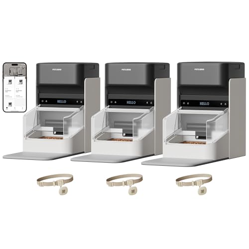 Image of PETLIBRO RFID Cat Feeders for 3 Cats, Collar Tag for Personalized Meals, Cats Recognition, Diet Tracking and Anti-Stealing for Multi-Pets Homes and Different Diets, Wi-Fi Automatic Cat Food Dispensers
