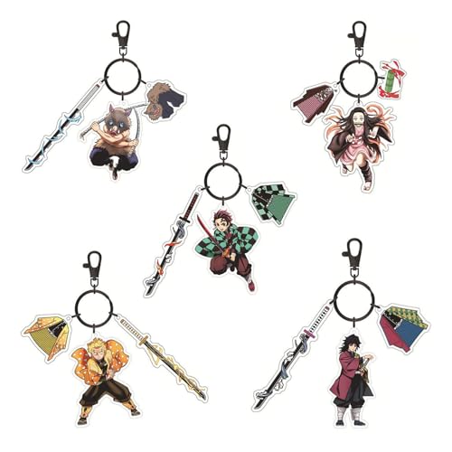 [VAMPAR] 鬼滅の刃 グッズ キーホルダー 炭治郎 禰豆子 善逸 伊之助 猗窩座 キーチェーン コスチューム道具 リュックサックストラップ コスプレ 道具 アニメ 小物 萌えグッズ 学園祭 文化祭 記念品 プレゼント(1/20点セット) (20点セット)のサムネイル