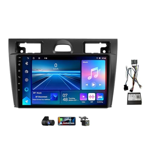 Radio coche DAB con pantalla 2K QLED y Android 14 para Ford Fiesta MK5 con CarPlay e infoentretenimiento