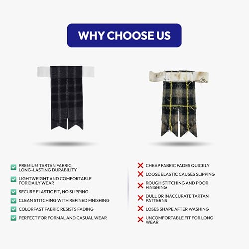 Image of Scottish Tartan Kilt Flashes with Elastic Adjusters