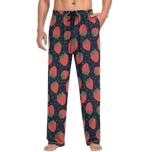 visesunny Stylish Men's Pajama Pants 100% Cotton Lounge Soft Warm Sleepwear Pants PJ Bottoms Drawstring and Pockets