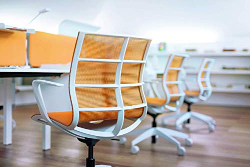 Chaise de bureau plastique orange ergonomique pour le dos - 8