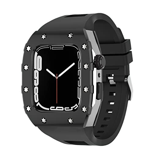 Kit modification Apple Watch boîtier métal et agate bracelet iWatch 44 mm 45 mm