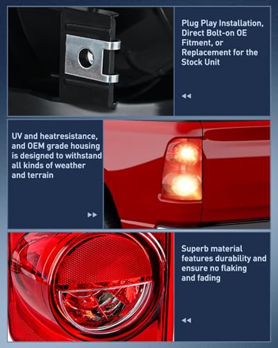 Image of Nilight Taillight Assembly Compatible with 2007 2008 Dodge Ram 1500
