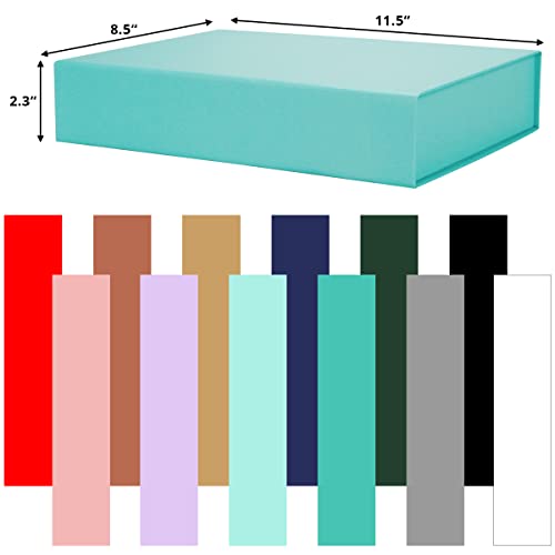 Gift Box With Lids, 11.5 X 8.5 X 2.3 In Magnetic Closure Collapsible Gift Boxes For Wraps Gifts Of T-Shirts, Gloves, Scarves, Candy, Baby Clothes, Jewelry, Books, Comes With A Ribbon (Heavenly Blue) #TOP2