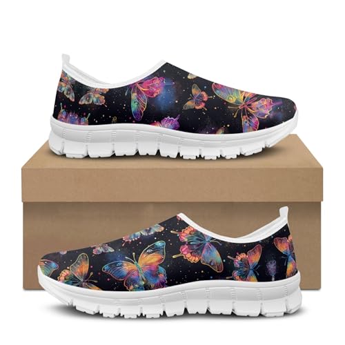 Image of Hummingbird Floral Print Lightweight Walking Shoes for Women Mesh Casual Sneakers Size 5-10.5