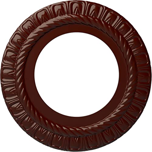 Image of 10 5 /8 inchOD x 5 3 /4 inchID x 1 /2 inchP Claremont Ceiling Medallion (Fits Canopies up to 7 inch), Hand-Painted Brushed Mahogany