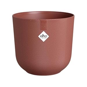 elho Jazz Round 19 cm blumentopf – Pflanzentopf für den Innenbereich – 100% recycelter Kunststoff – Einzigartige Struktur – Rot/Toskanisches Rot