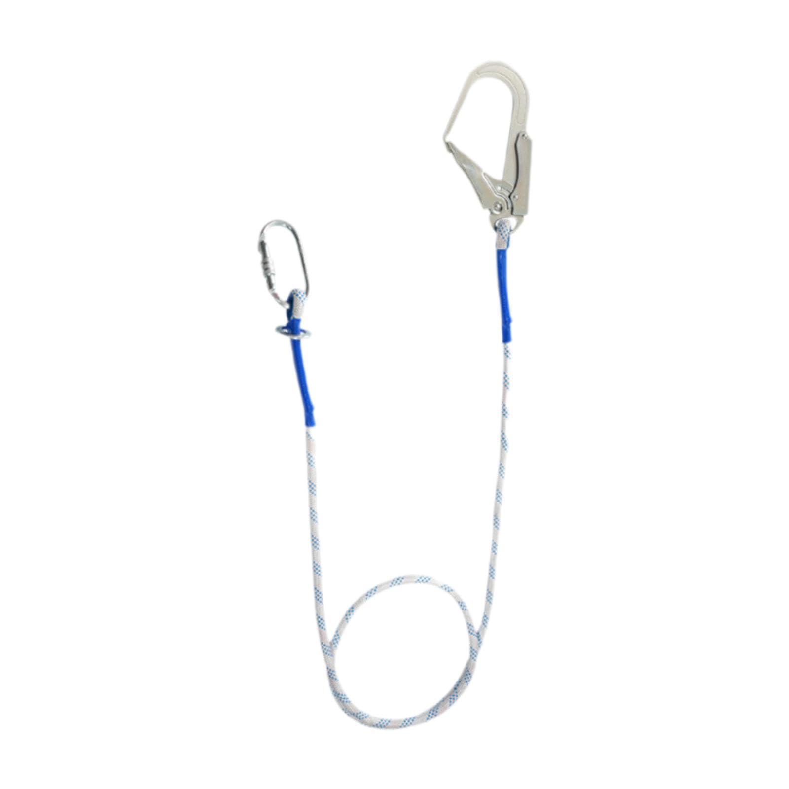 Qianly Lanyard Harnais Sécurité Travail Crochet Corde Outils Escalade Protection Polyester Acier Convient pour Électricien Plein Air Construction Taille1.8m