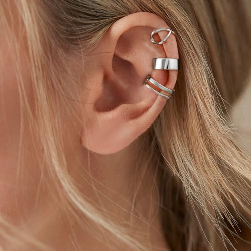 CHIC & ARTSY Cuff Earrings 925 Sterling Silver Ear Cuff Earrings Non-Piercing Fake Helix Cartilage Cuff Earrings Various Styles Conch Ear Cuffs Fine Jewelry for Women Man3