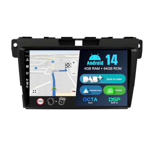 【ANDROID 13 , 4G+64G , OCTA CORE】 Sistema Android 13, CPU TOP: Rockchip AC8257 - 【4GB RAM + 64GB ROM】 - Octa Core - Processore a 64 bit - 2,0 GHz - IC radio: TDA7786 - IC amplificatore: TDA7851 - per divertirti più velocemente e più stabile durante il funzionamento. Profondamente ottimizzato, la massima capacità, non più 
