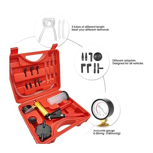 Bomba de Vacío Manual para Llenado de Frenos, Kit de Herramientas de Prueba con Manómetro para Servicio de Aire Acondicionado y Diagnóstico Automotriz miniatura 2
