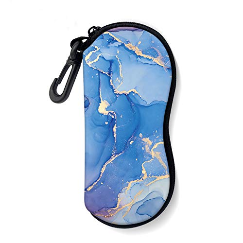 Image of Sunglasses Soft Case with Carabiner Ultra Light Neoprene Zipper Glasses Case