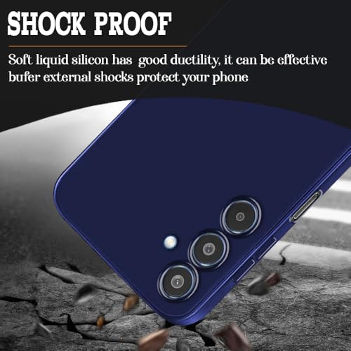 Image of Back Cover for Samsung Galaxy M35 5G | Full Camera Protection | Premium Liquid Silicon Case | Flexible Bumper Case for Samsung Galaxy M35 5G (Dark Blue)